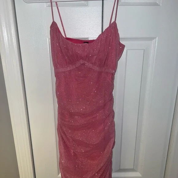 Sparkly Pink Mini Dress - Picture 3 of 5